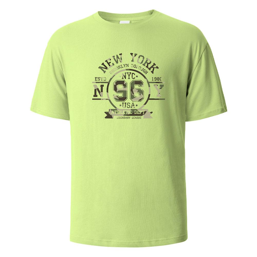 New York 96 Streetwear Basic Lustiges T-Shirt Für Männer Mode Lässig 100% Baumwolle Kleidung Rundhals Atmungsaktives T-Shirt Hip Hop T-Shirts
