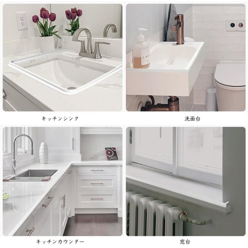 Nricrlus Spülbecken Wassersperre, Waschtischspaltabdeckung, Duschbarriere, Badezimmer Wasserrückhaltestreifen, Faltbar, 200cm, Gummi, Trocken-/Nass-Trennung, Zuschneidbar