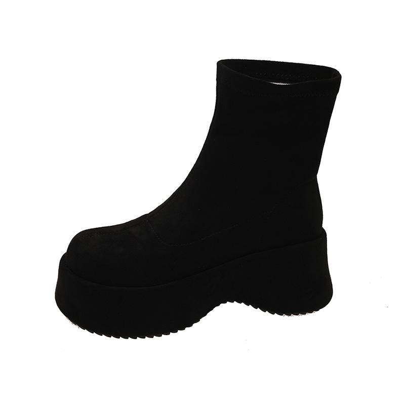 Skinny small short boots women's 2025 new autumn and winter Korean version thick-soled small Martin boots niche design fashion boots