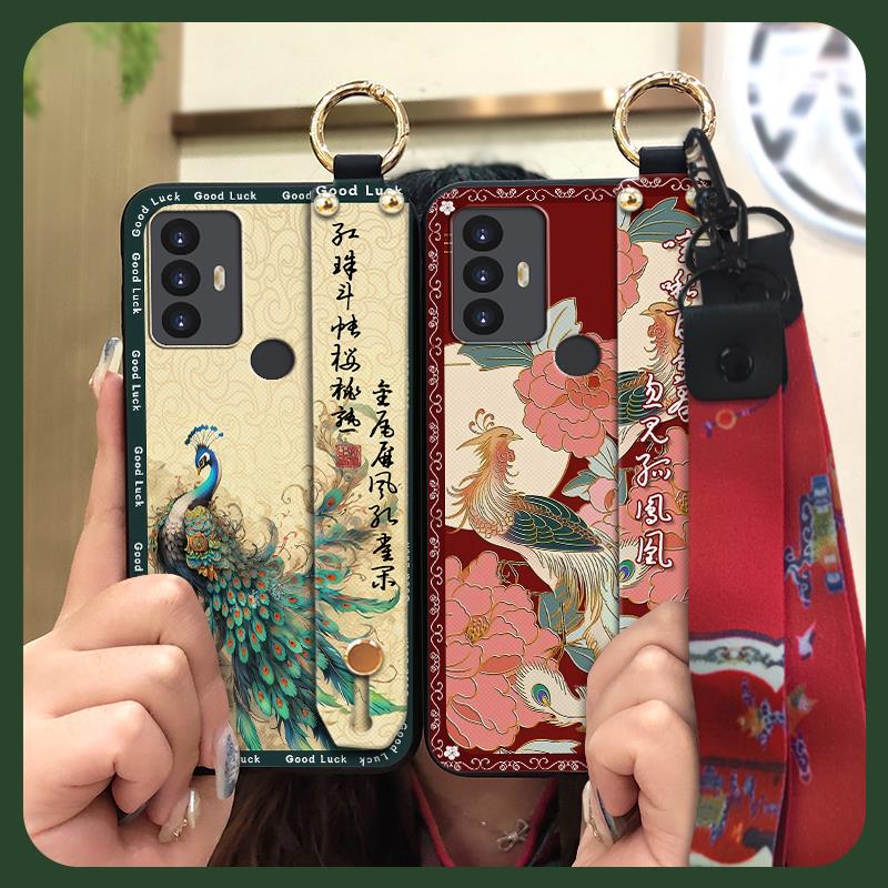 For Mom Soft case Phone Case For TCL 30SE/30E/306/305/Sharp Aquos V6/V6 Plus Anti-knock Wrist Strap Fashion Kickstand