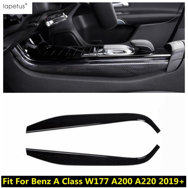 2pc Carbon Fiber Central Control Shift Gear Panel Strip Cover Cover Trim Accessories For Benz A Class W177 A200 A220 - 2024