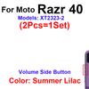 2pcs=1Set Volume Buttons For Motorola MOTO Razr 40 50 Razr 2024 Volume Button Side Key Replacemnet Repair Parts Acessory