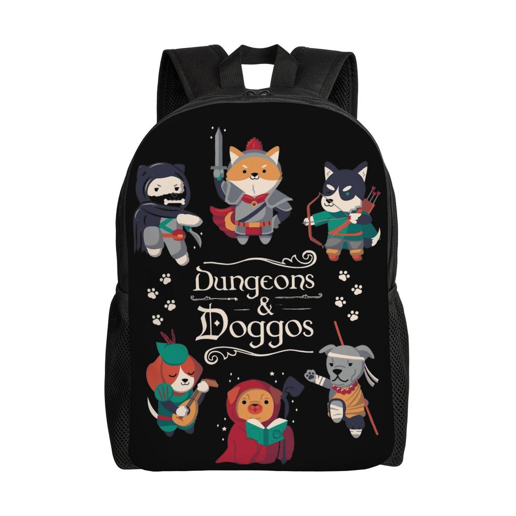 Dungeon Dragon Cats Backpack for Men Women Cool High School Business Daypack Laptop Computer Canvas Bags Gift
