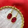 Gica Gema Ruby Earrings 925 Sterling Silver Unique Design Oval Drop Earrings Romantic Fine Jewelry Wedding Party Gifts New Trend 32.3mm