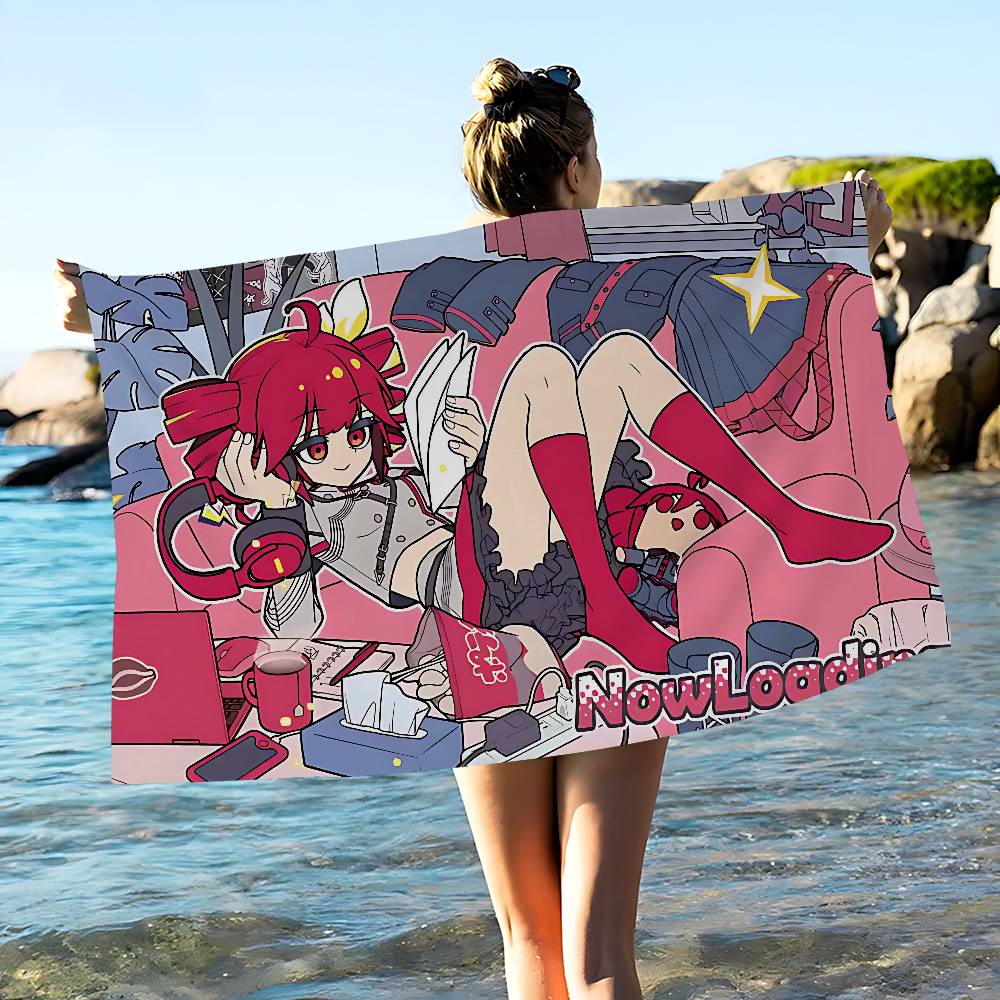 Popular Singer Kasanes Teto Anime Beach Swimming Towel Soft Absorbent Washcloth Children's Gifts for Kids Travel Camping Gym