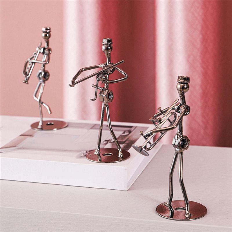 AEE4-Little Iron Art Musician Creative-Music Band Crafts Home Office Desk Decoration Birthday Gift 8 Pack, Table Ornaments