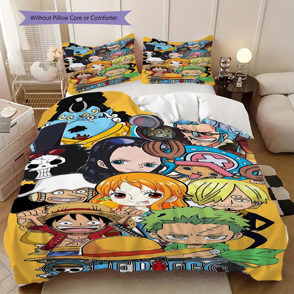 Anime Pirate Adventure Soft Comfortable Duvet Cover, Children's Bedding Set Gift, Various Sizes Available LXR157
