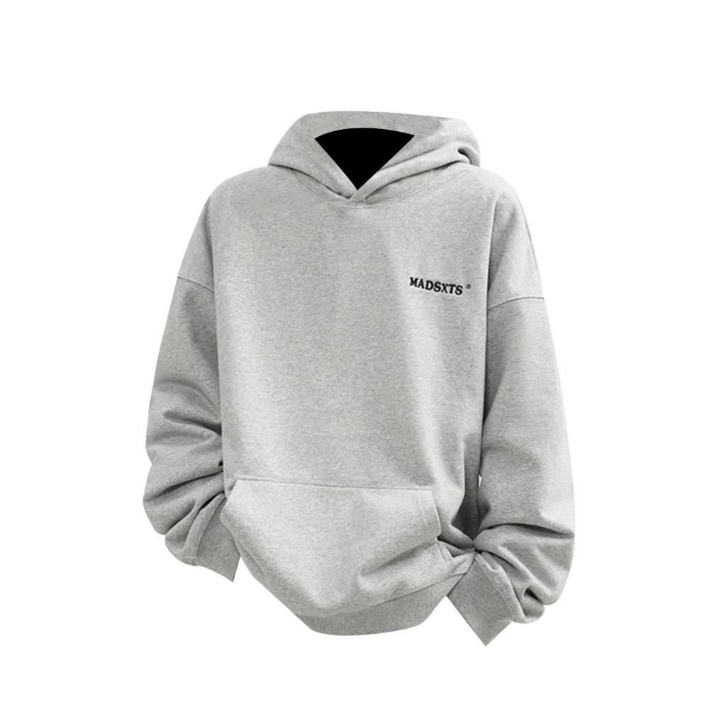 Modny męski ciężki hoodie - Jesień/Zima Casual Luźny krój z pluszowym wnętrzem