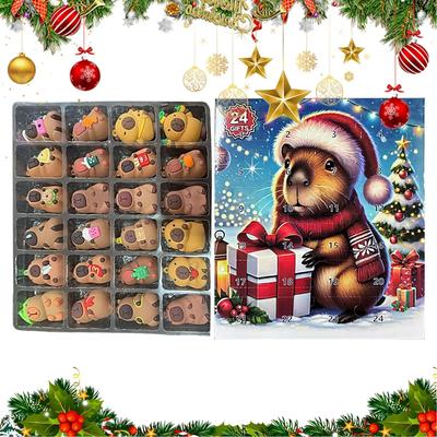 Christmas Countdown Toy Countdown Calendar Capybara Figure Adorable Home Decoration Lovable Christmas Ornaments for Living Room
