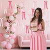 Pink Bow Wall Decor Happy Birthday Party Decorations Girls Favors Huge Pink Ribbon Bows Gifts Wedding Baby Shower Supplies