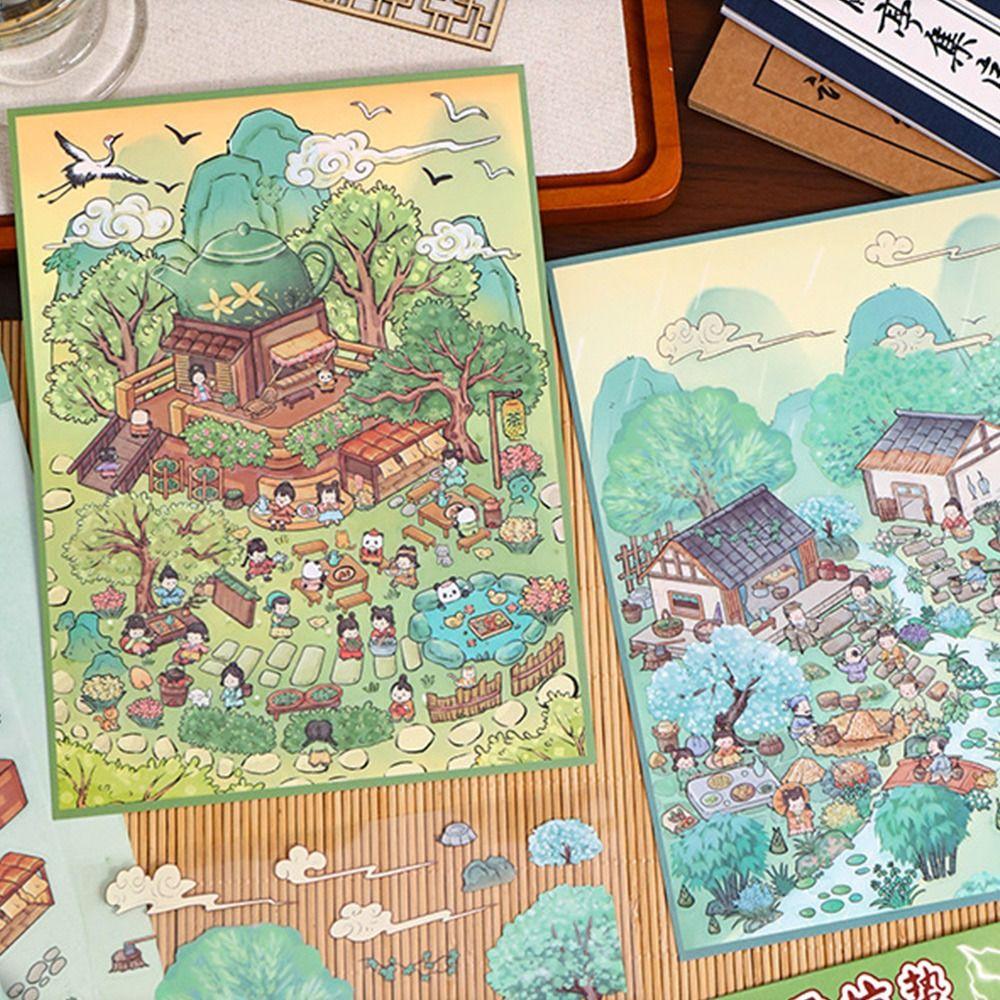 Multi Style Landscape Stickers DIY Landscape Notebook Sticker New Miniature Scene 3D Stickers