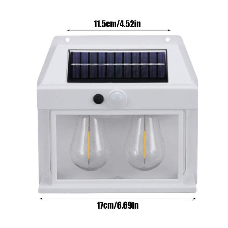 Solar Fence Lights Fence Solar Lights Outdoor Waterproof Wall Lamp Waterproof Motion Sensor Rechargeable Bright Lighting With 3
