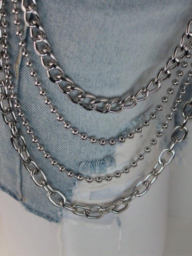 1 peça Hip Hop Punk Metal Multicamadas Corrente de Cintura Vestir Acessórios Jeans Hip Hop Multifuncional Corrente de Calça Masculina e Feminina Adequada
