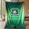 Plymouth Argyle FC Custom Name Text Flannel Blanket Soccer Logo Personalized Fleece Throw Blanket Special Gift For Sofa Bedroom Home