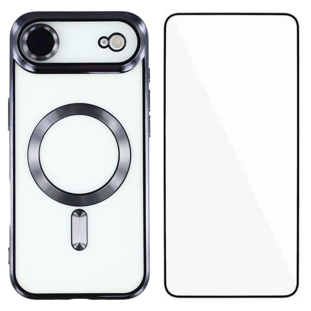 For iPhone 17 Air Magnetic Case WANLONFENG Full Protection Electroplated TPU Cover with Tempered Glass