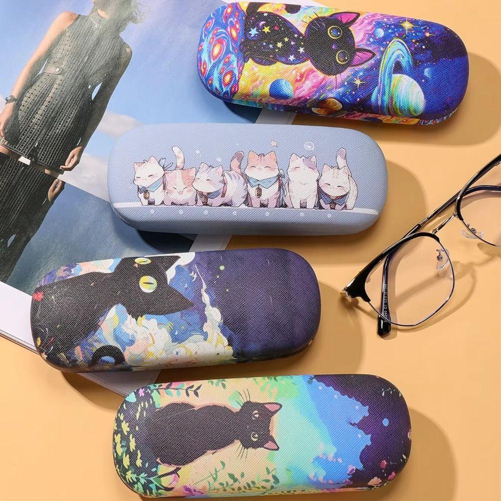 Portable Glasses Case Anti-Pressure Sunglass Storage Box New Cat Print Eyeglass Case