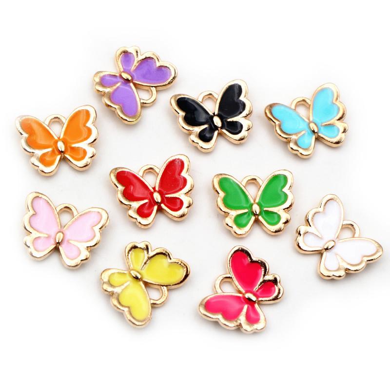 20pcs Small Enamel Butterfly Charms Pendant 10x13mm Alloy DIY Jewelry Making Accessories Findings for Necklace Bracelet Earrings