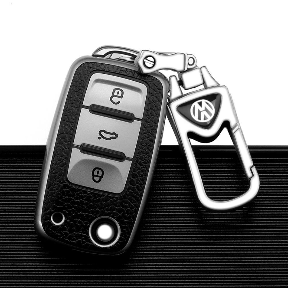 VW Car Key Cover for Polo Golf Jetta Passat Tiguan Santana Leather Key Case Protector