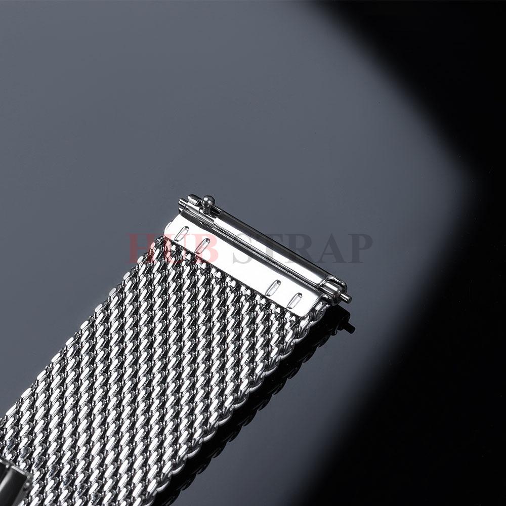 

1.0mm Milanese Mesh Loop Stainless Steel Quick Release Watch Band for IWC for Seiko Universal Bracelet 20mm 22mm Bracelet Strap 20mm срібний