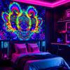 VIKAMA Trippy UV Reactive Tapestry Neon Psychedelic Monster Wall Hanging for Bedroom Dorm Esports Room Decor