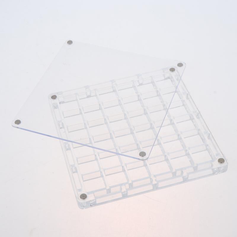Acrylic Magnetic Seashell Display Box 36 Grids Transparent Compartment Organizer for Collectible Seashell Pin Badge Home Display