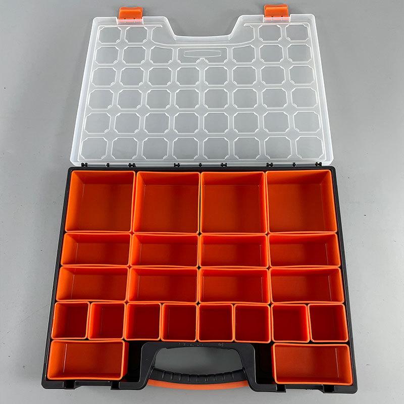Storage Box Electronic Component Grid Screw Parts Partition Parts Box Garage Repair Organizer Tool Multi-Toolbox Hardware 17Inch