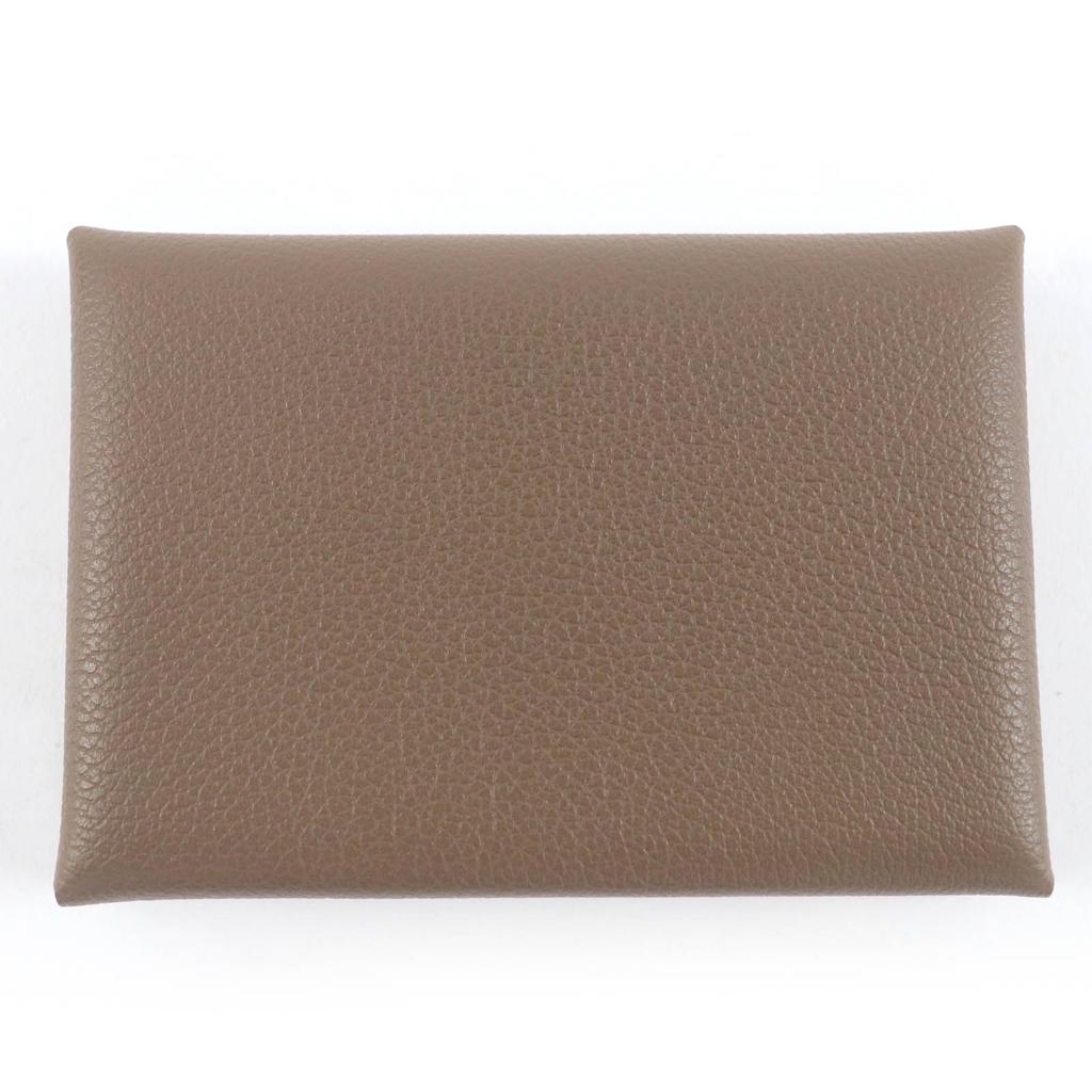 Pristine HERMES Coin Case Calvi Duo Card Case Evercolor Leather Women Used