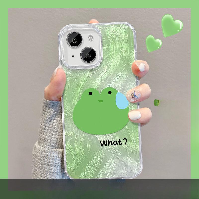 Suitable for Sweat Frog Doll Suitable for Apple 13 Mobile Phone Case Huawei Mate60pro Bracket 16 Cute 15 Couples