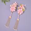 1pair of Hanfu Soft Pink Glazed Petal Hairpin Headgear, Daily Hair Side Clip To Dress Up Hair Accessories, Fresh and Soft Accessories