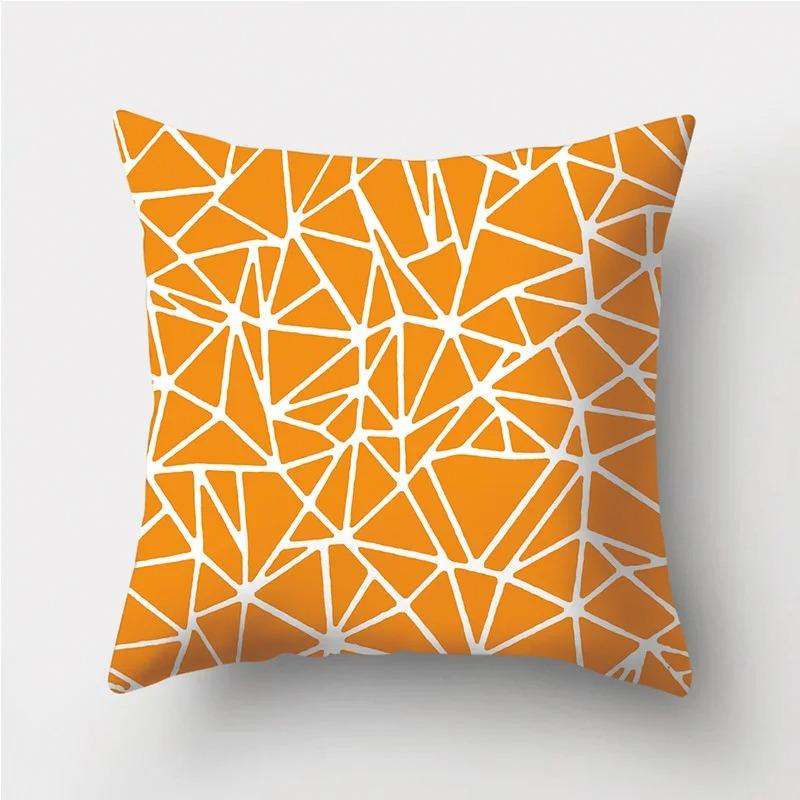 Orange Warm Color Irregular Pattern Series Pillowcases Geometric Striped Pillowcases Sofa Car Sofa Living Room Decoration