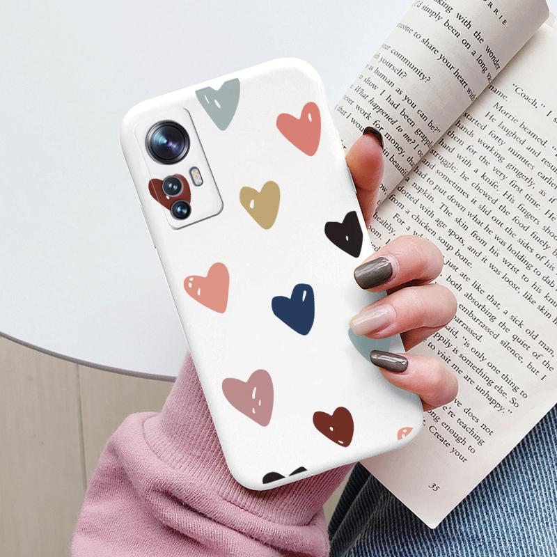 Flower Phone Case For Xiaom 12T Mi12T Pro Funda Cute Heart Cartoon Owl Xiaomi 12 T Xiaomi12T Pro Matte Soft TPU Back Cover Shell