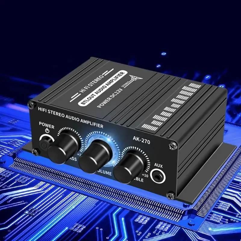 Home Mini Amplifier DC12V Audio Power Amplifier Stereo Subwoofer Bluetooth Player For Home Speakers and Car Media Systems