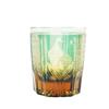 Exquisite Handmade Edo Kiriko Crystal Glass Amber Blue Color Peacock Pattern Whisky Glass Couple Drinking Cup With Gift Box