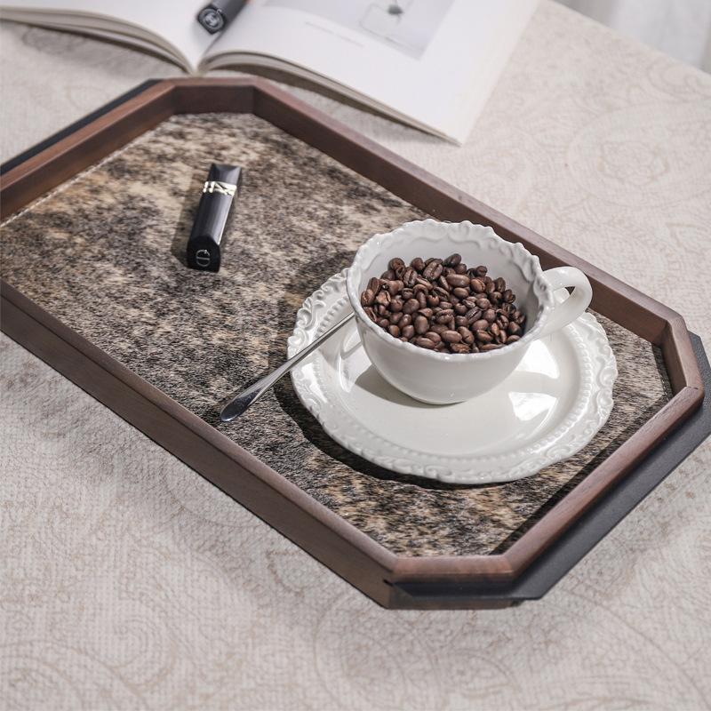 Wooden Storage Tray Entrance Hall Horsehair Storage Trays Living Room Desktop Organize Plates Home Decoration Organize Plate