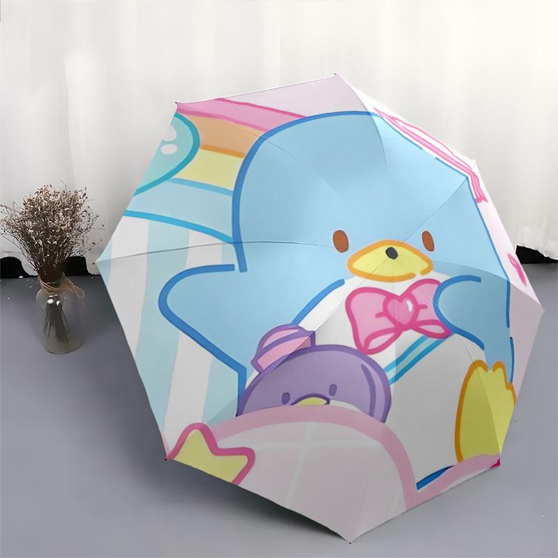 1pc Heart & Bowknot Design Umbrella: Automatic Opening/Closing, Foldable Design, Outdoor Use, Festive Gift for Fans, Travelers, Daily Use.F091