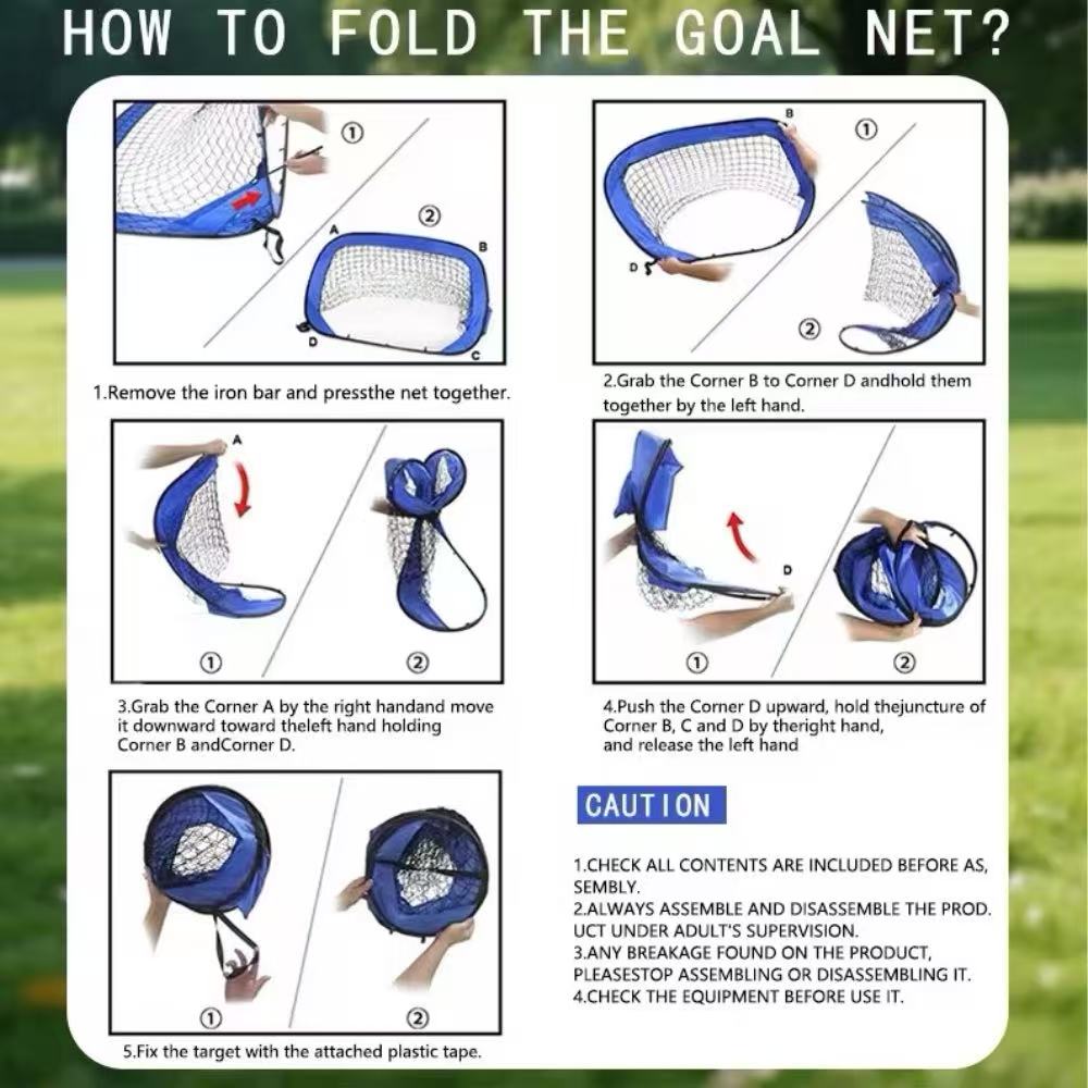 Pop-Up 4-in-1 Fußballtore Netze für Hinterhof Strand Fußball Training Netz Mini Tragbar Faltbar Leicht Indoor Outdoor Fußballtor mit Tragetasche