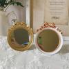 1PC Vintage Resin Jewelry Dish Mirror Tray Antique-style Resin Vanity Set Gift & Versatile Accent 10.5x12cm