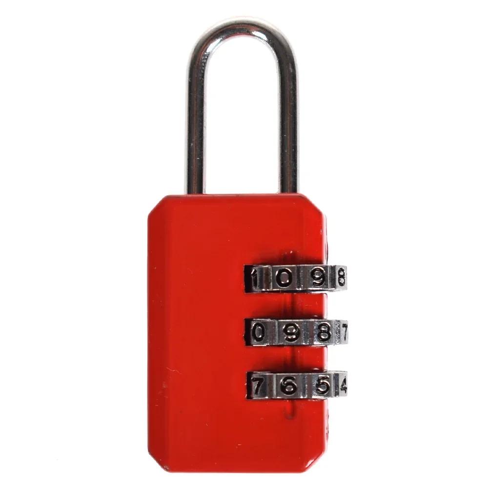 

Resettable 3 Dial Digits Code Number Password Combination Padlock Safety Travel Security Mini Lock for Luggage Lock Padlock Gym червоний