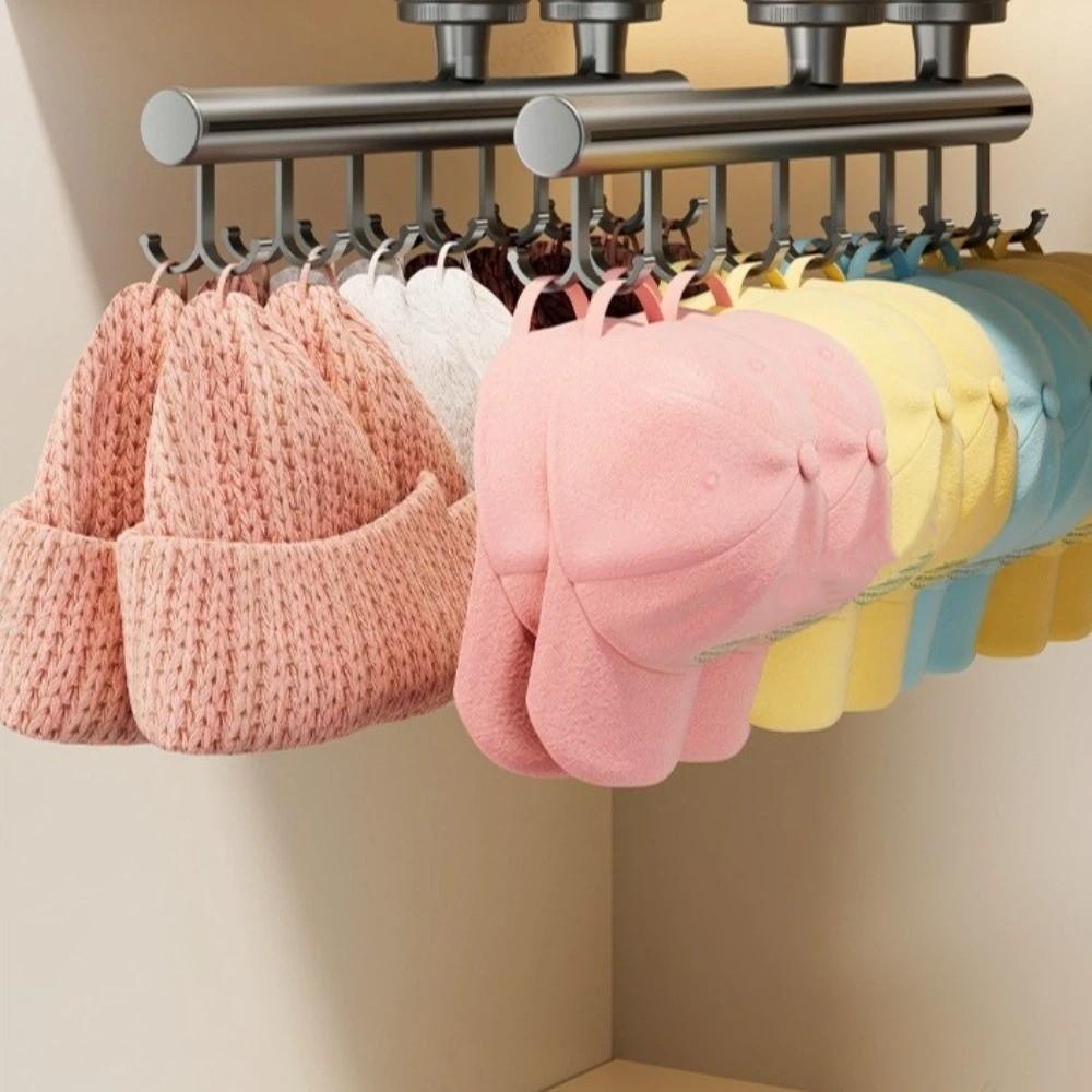 Space Saving Sliding Wardrobe Hooks Removable Moisture-proof Pull-Out Clothes Hanger Adjustable No-Drill Scarf Tie Rack Bedroom