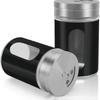Rotating Glass Seasoning Jar Set Spice Shaker Bottles for BBQ Cumin Pepper