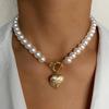 Collana Trendy con Ciondolo a Cuore per Donna - Catena Minimalista per la Clavicola con Chiusura OT per uno Stile alla Moda