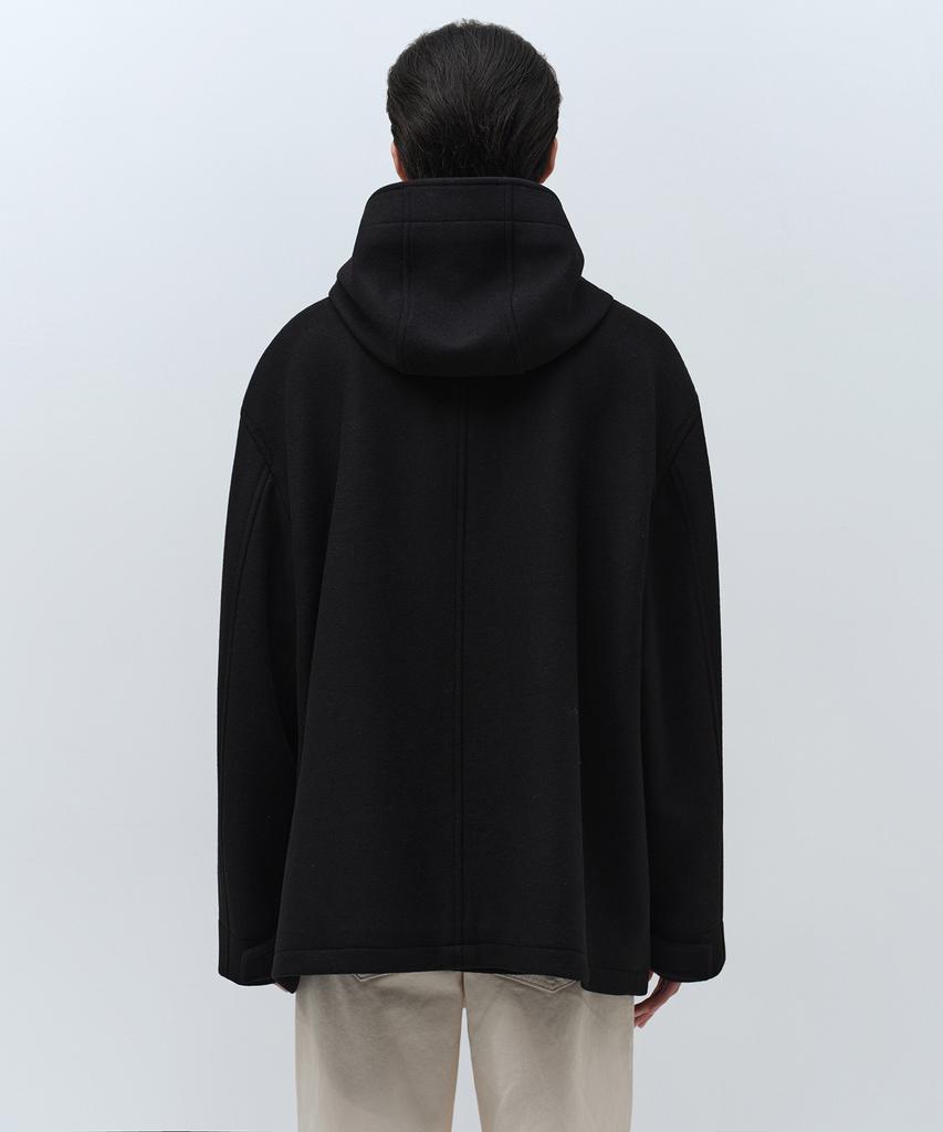 Musinsa Standard Wool Blend Oversized Hooded Short Coat [Black]