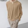Men Autumn Spring Round Neck Long Sleeve Casual Texture Tops Undershirts Pullovers
