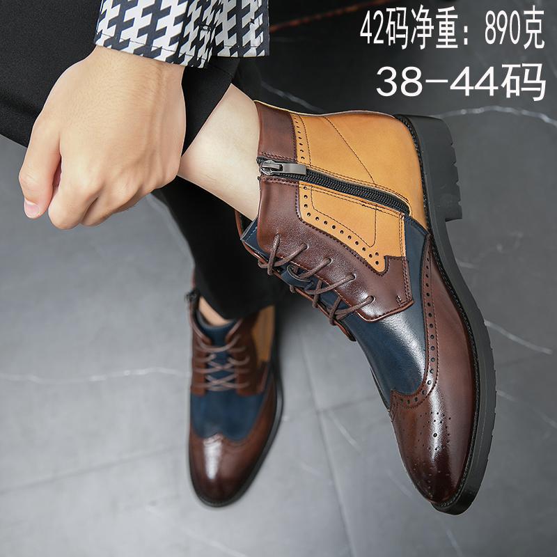 

2025 Martin boots men s high-top color matching medium-top tooling boots men s high-top leather shoes leathershoes 38