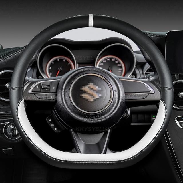 Microfiber Leather D Shape 38cm Car Steering Wheel Cover For Suzuki Swift 2017 2018 Sport Auto Accessories