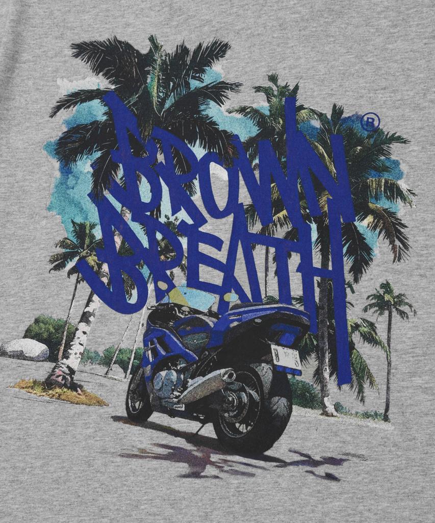BROWNBREATH Tag Palm Circuit Tee - Melange Gray