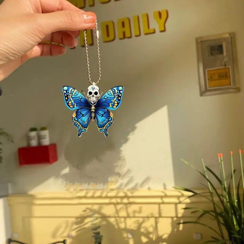 Horror Skull Halloween Butterfly Pattern Acrylic Pendant For Decor Holiday