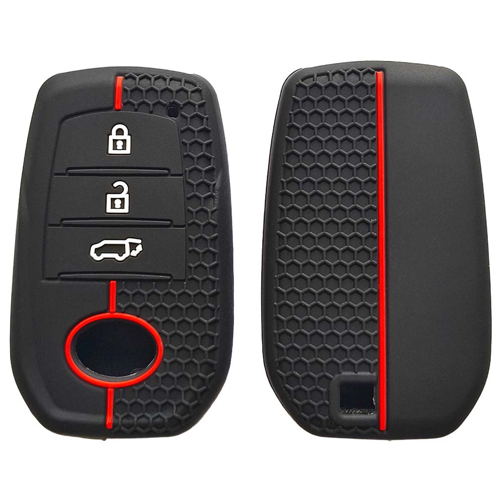 3 Buttons Silicone Car Key Holder Shell Case Cover Keychain For Toyota Corolla Hatchback Yaris Cross Hilux Lc200 Lc250 Lc300
