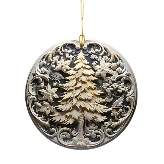 2D Acrylic Christmas Ornament Lightweight Home Office Indoor Holiday Party Xmas Tree Hanging Decoration Pendant Festival Gift