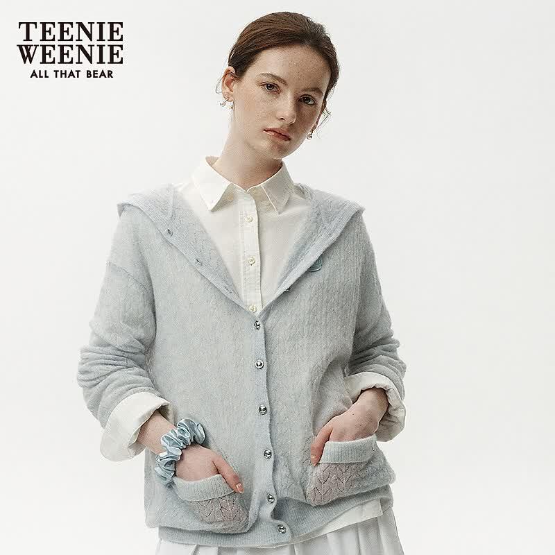 Женский худи-кардиган Teenie Weenie с буквой-медведем L